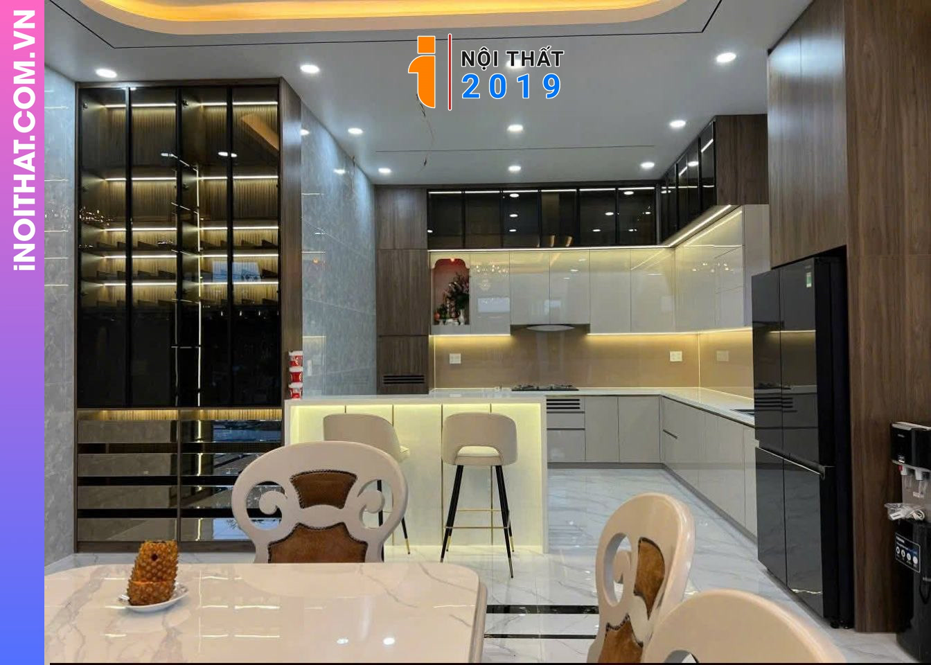 Thiết kế phòng bếp hiện đại, tinh gọn, đường nét rõ ràng