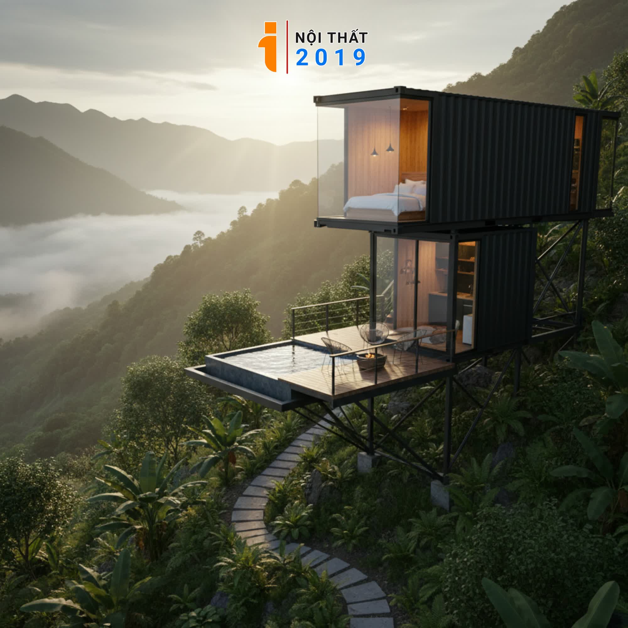 Nhà Container Di Động 2 tầng sườn núi Hình ảnh Nhà Container Di Động 2 tầng sườn núi - Sản phẩm nội thất Inoithat