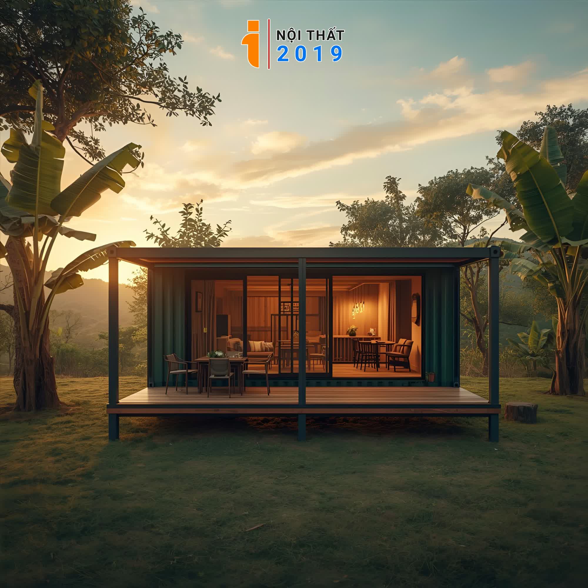 Nhà Vườn Lắp Ghép Di Động 2 Container Kèm Hiên Hình ảnh Nhà Vườn Lắp Ghép Di Động 2 Container Kèm Hiên - Sản phẩm nội thất Inoithat