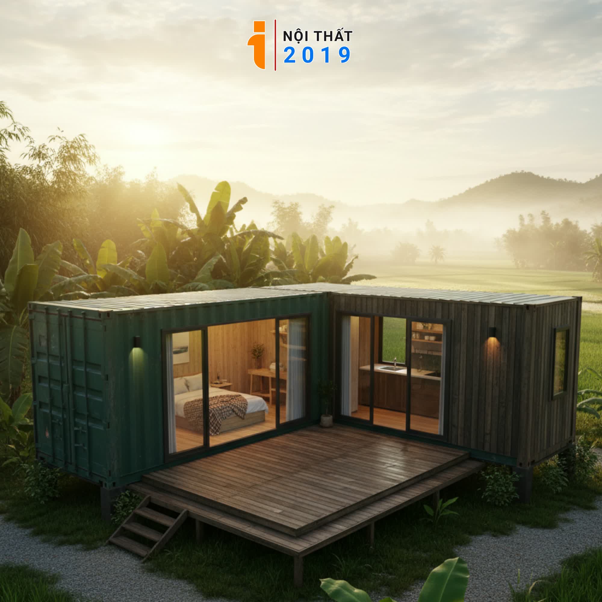 Nhà Container Di Động Ghép Đôi – hình chữ L Hình ảnh Nhà Container Di Động Ghép Đôi – hình chữ L - Sản phẩm nội thất Inoithat