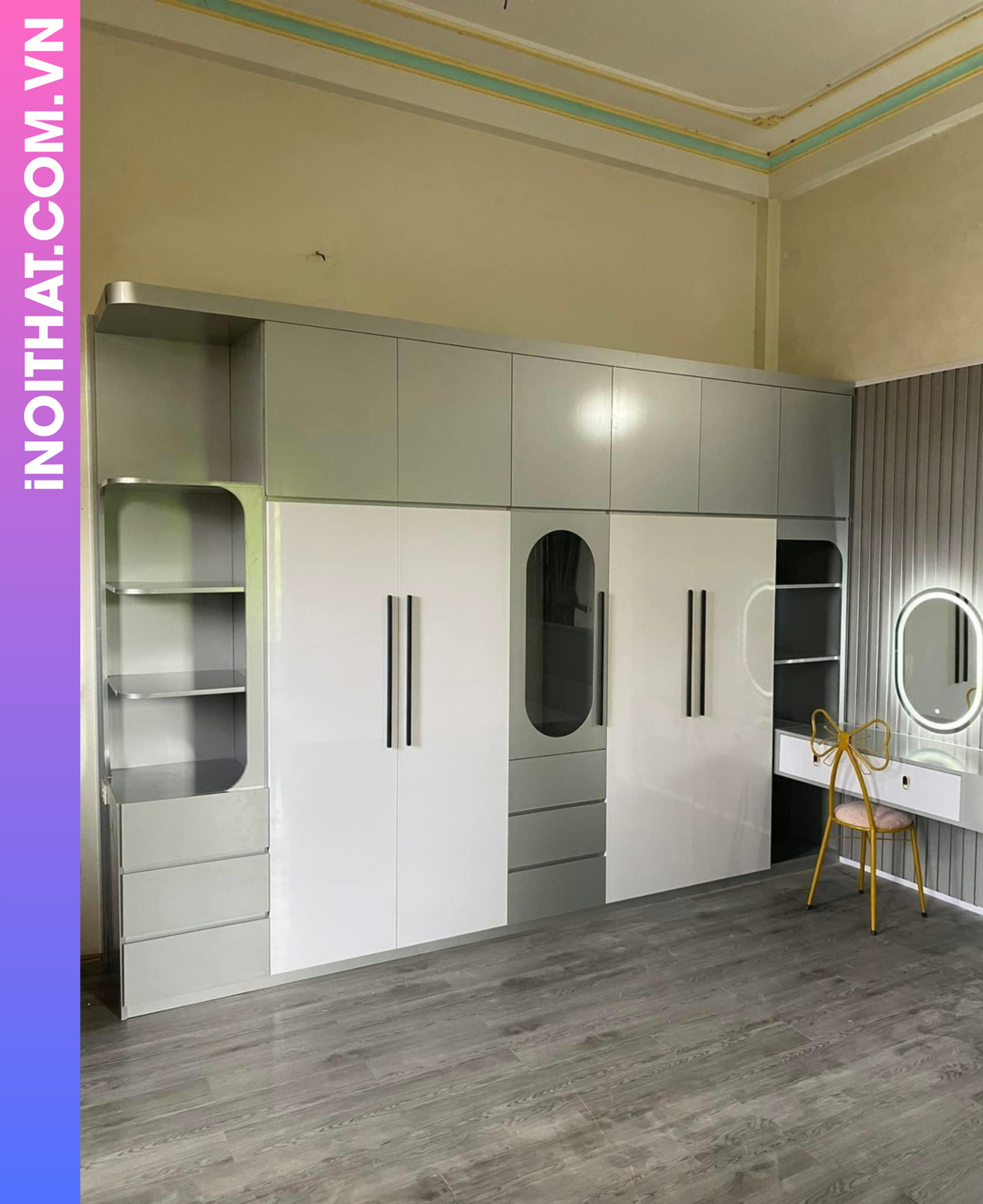 Tủ Quần Áo bọc hợp kim titan khu vực Phường Lĩnh Nam