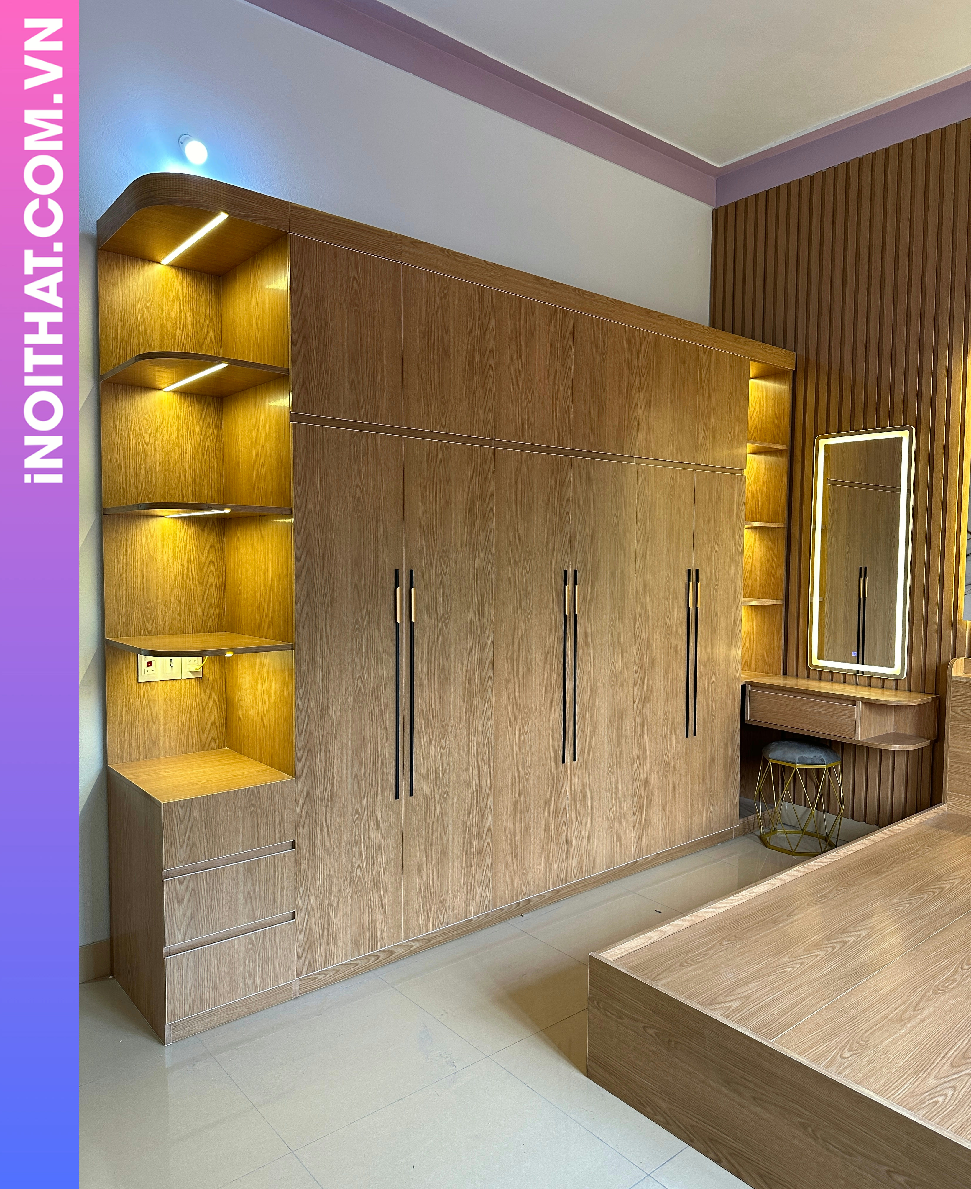 Tủ Quần Áo gỗ tự nhiên cao cấp làm tại Từ Liêm