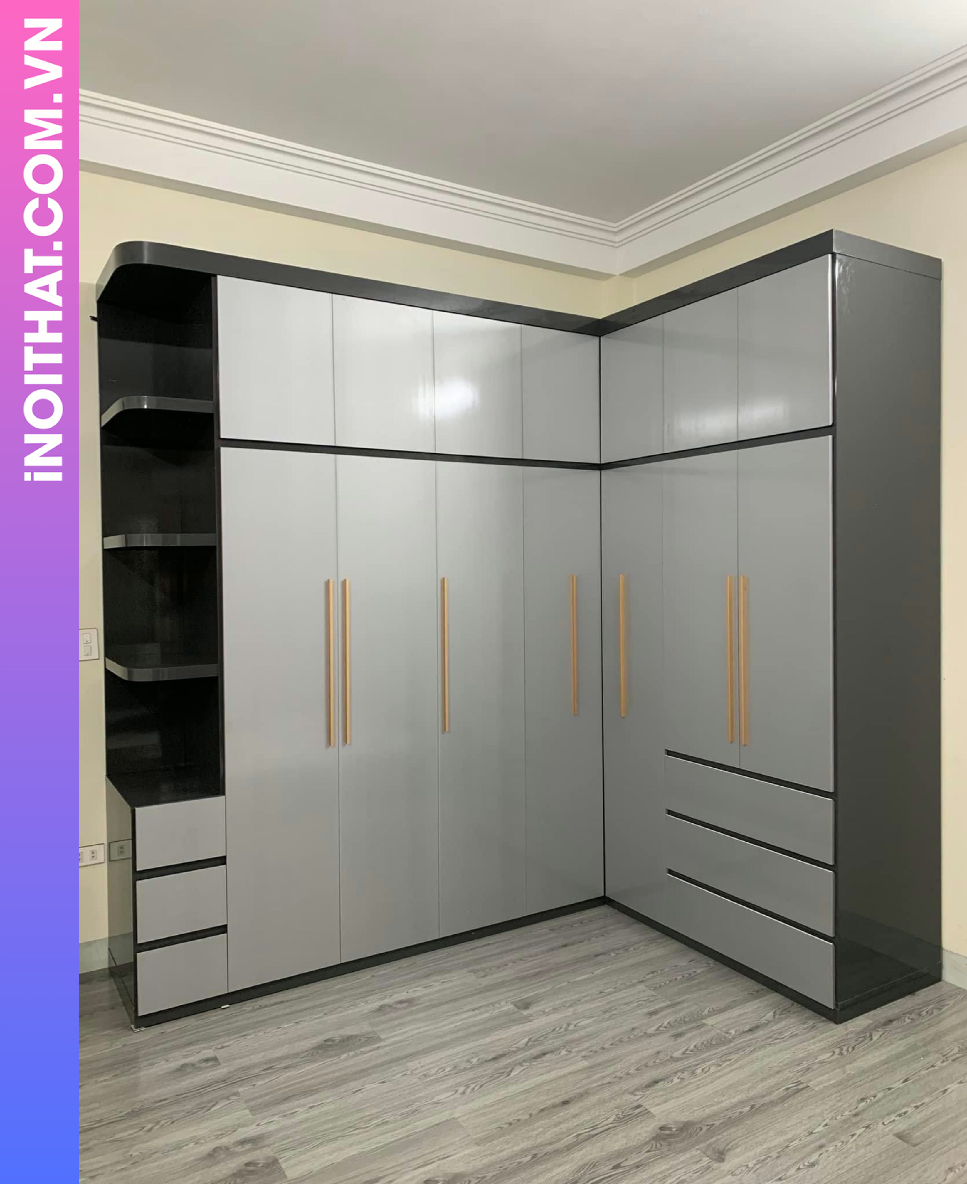 Tủ Quần Áo kết cấu chắc chắn làm ở Xã Kim Anh