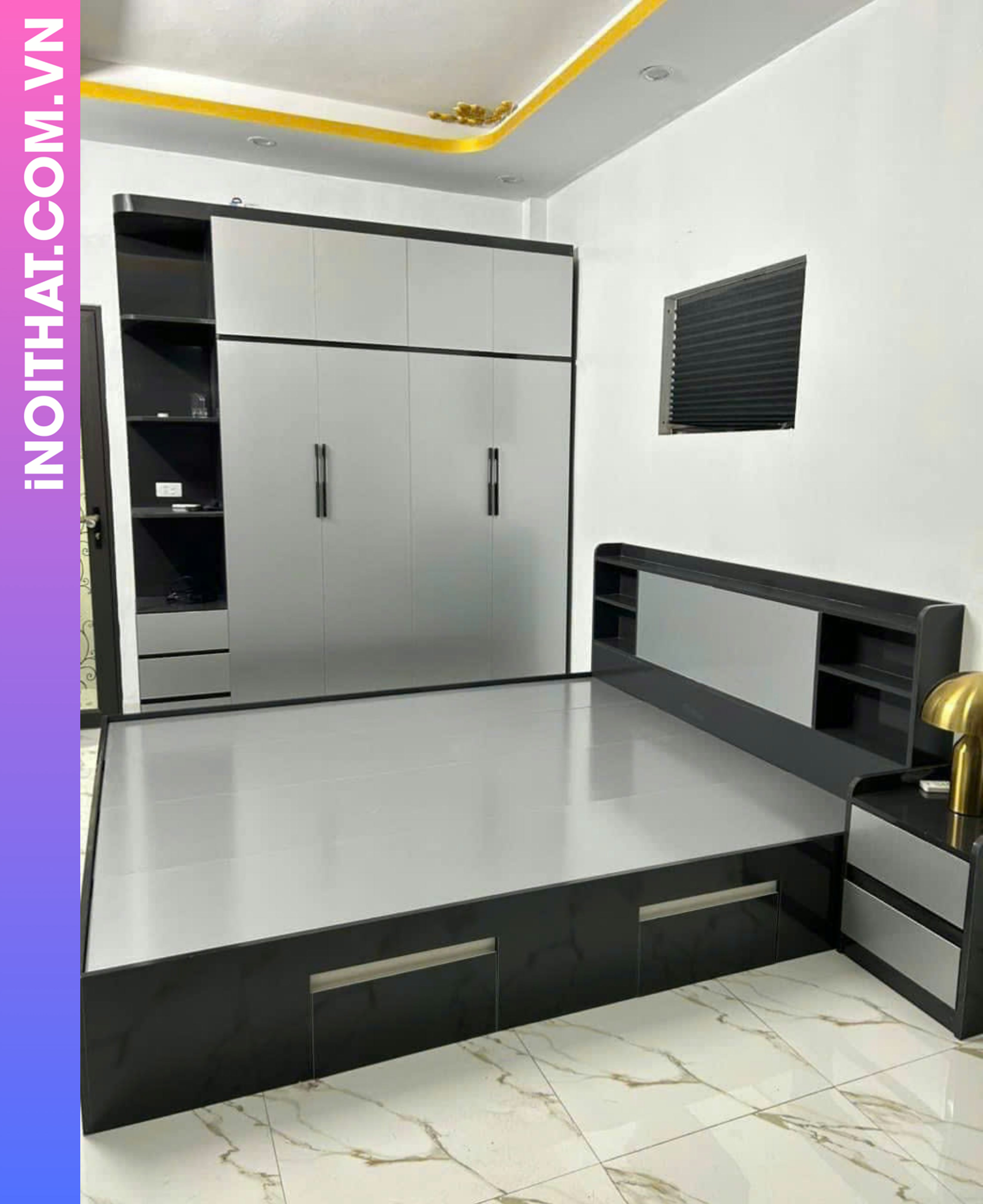 Combo Phòng Ngủ ngăn ẩn tiện lợi làm ở Phường Hoàng Liệt