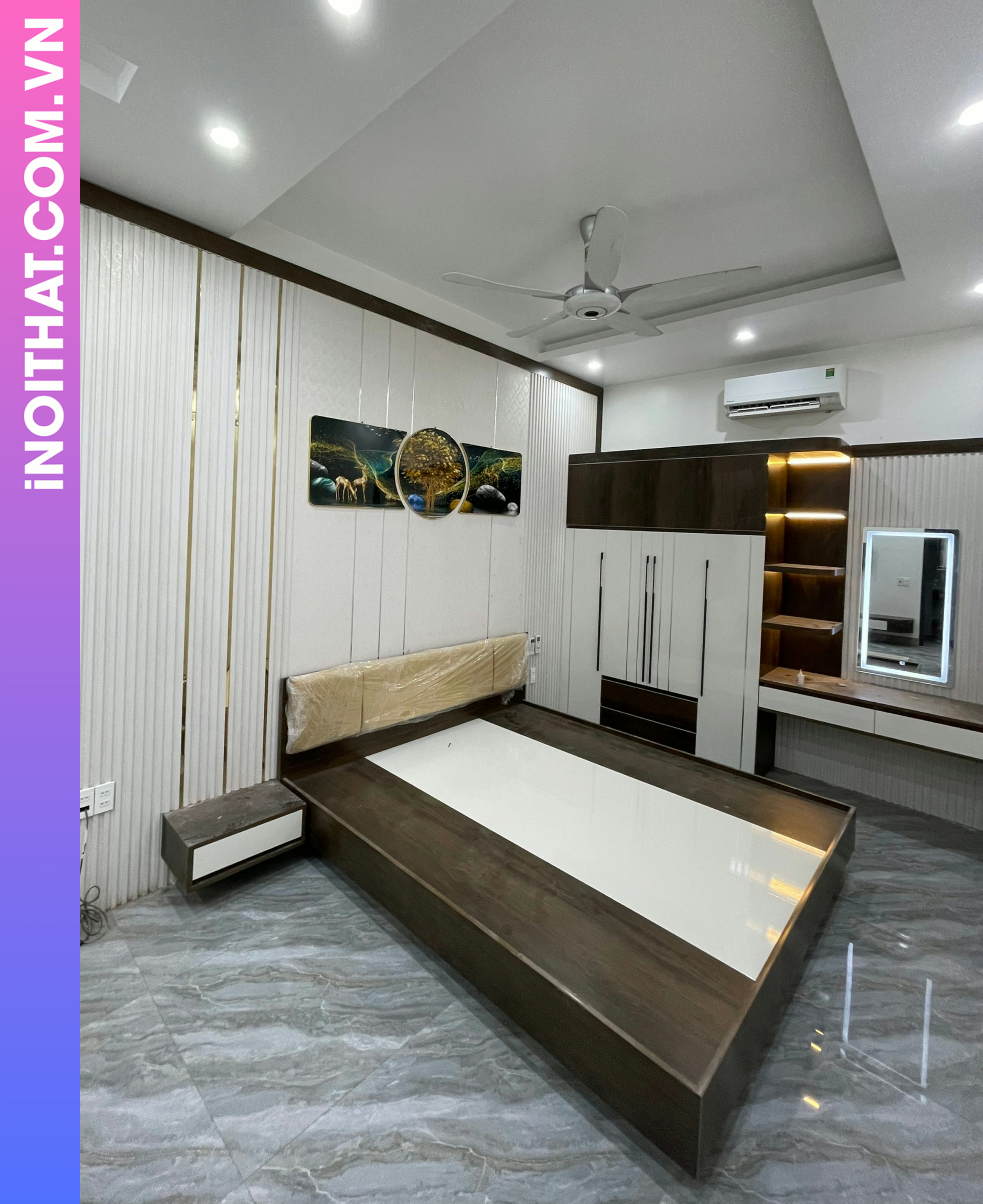 Combo Phòng Ngủ hiện đại tối giản làm tại Xã Liên Minh