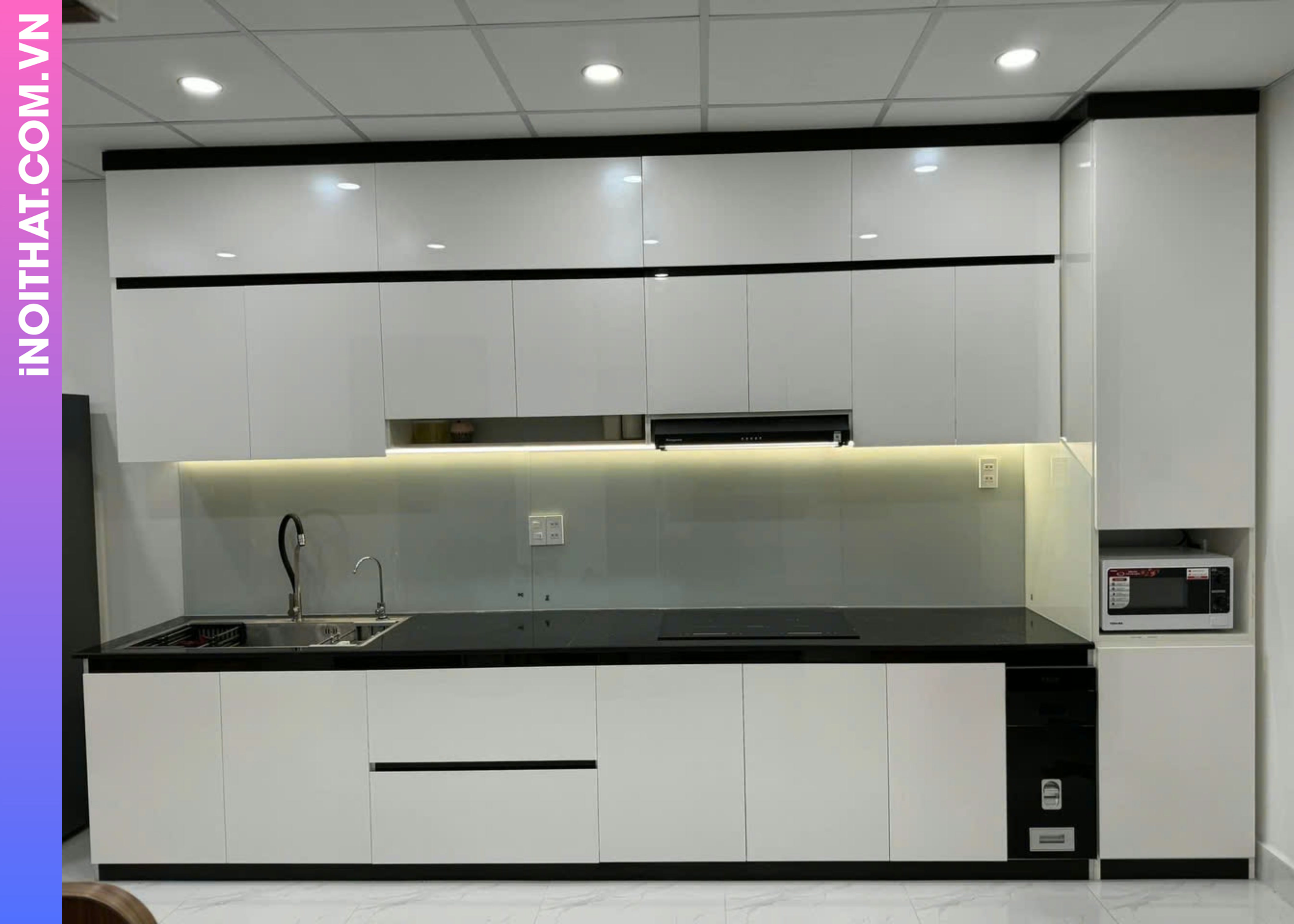 Tủ Bếp gỗ mdf phủ melanin ở Phường Đống Đa