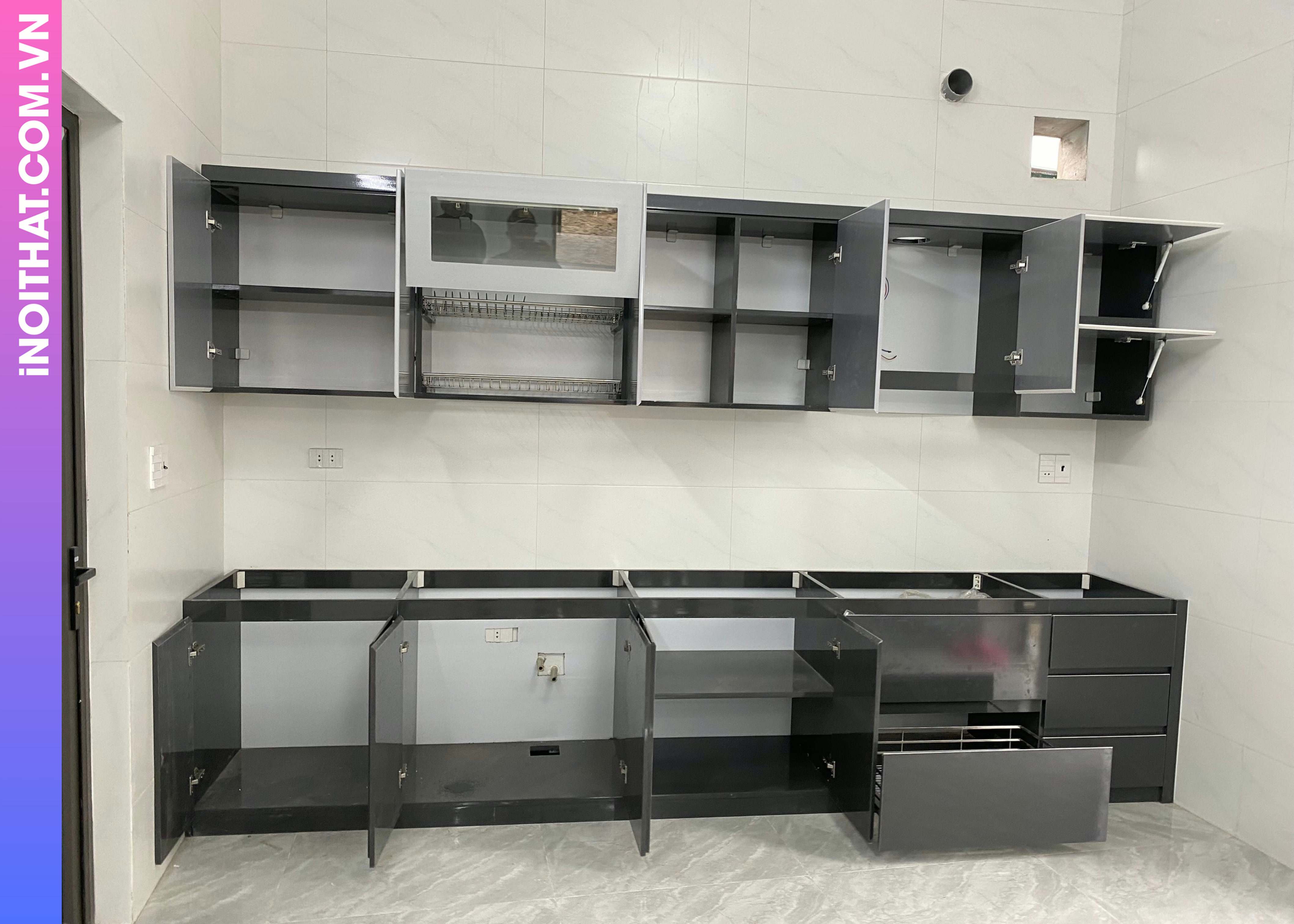 Tủ Bếp bọc hợp kim titan làm tại Phường Tương Mai