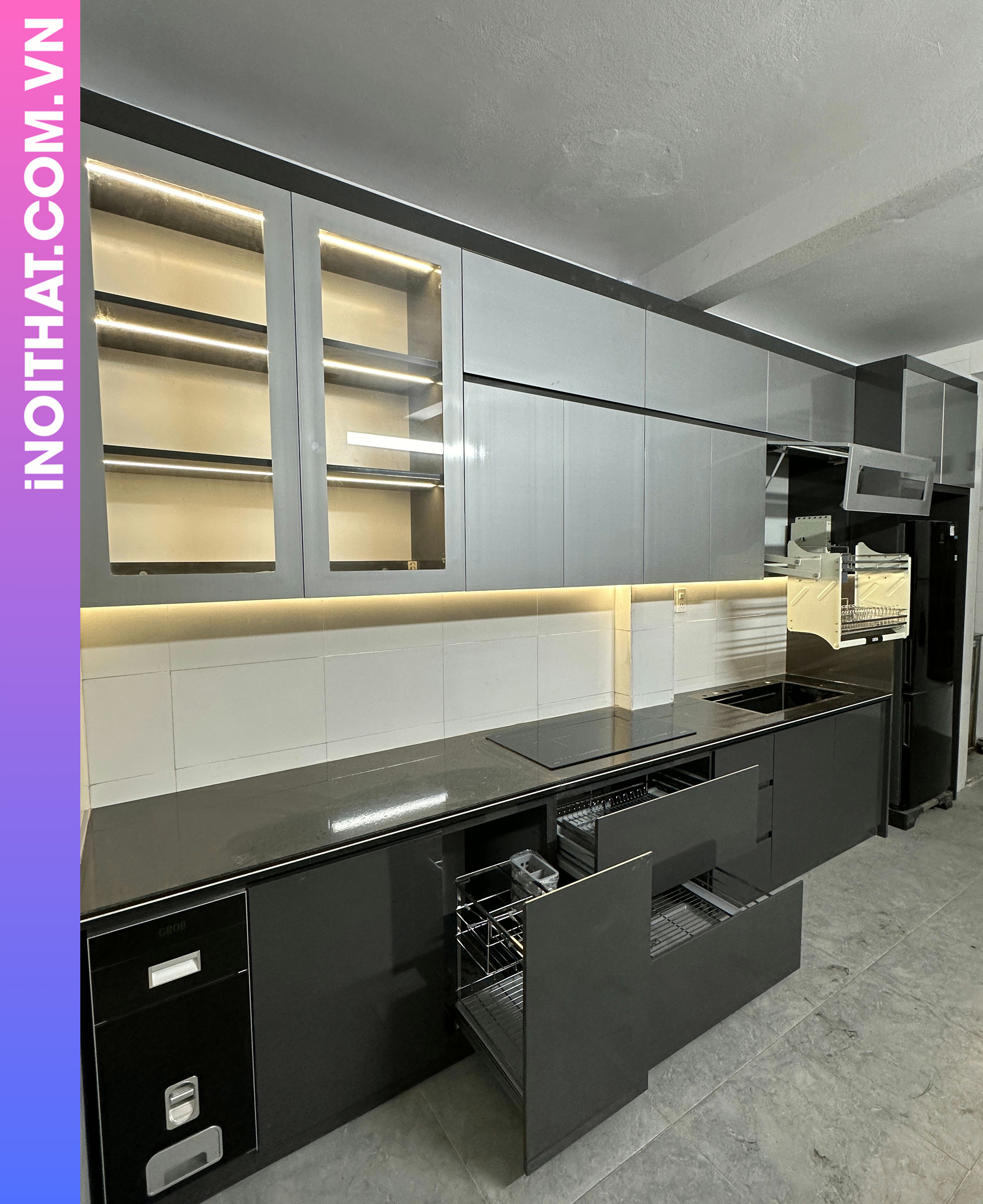 Tủ Bếp mẫu đơn giản làm ở Phường Yên Sở