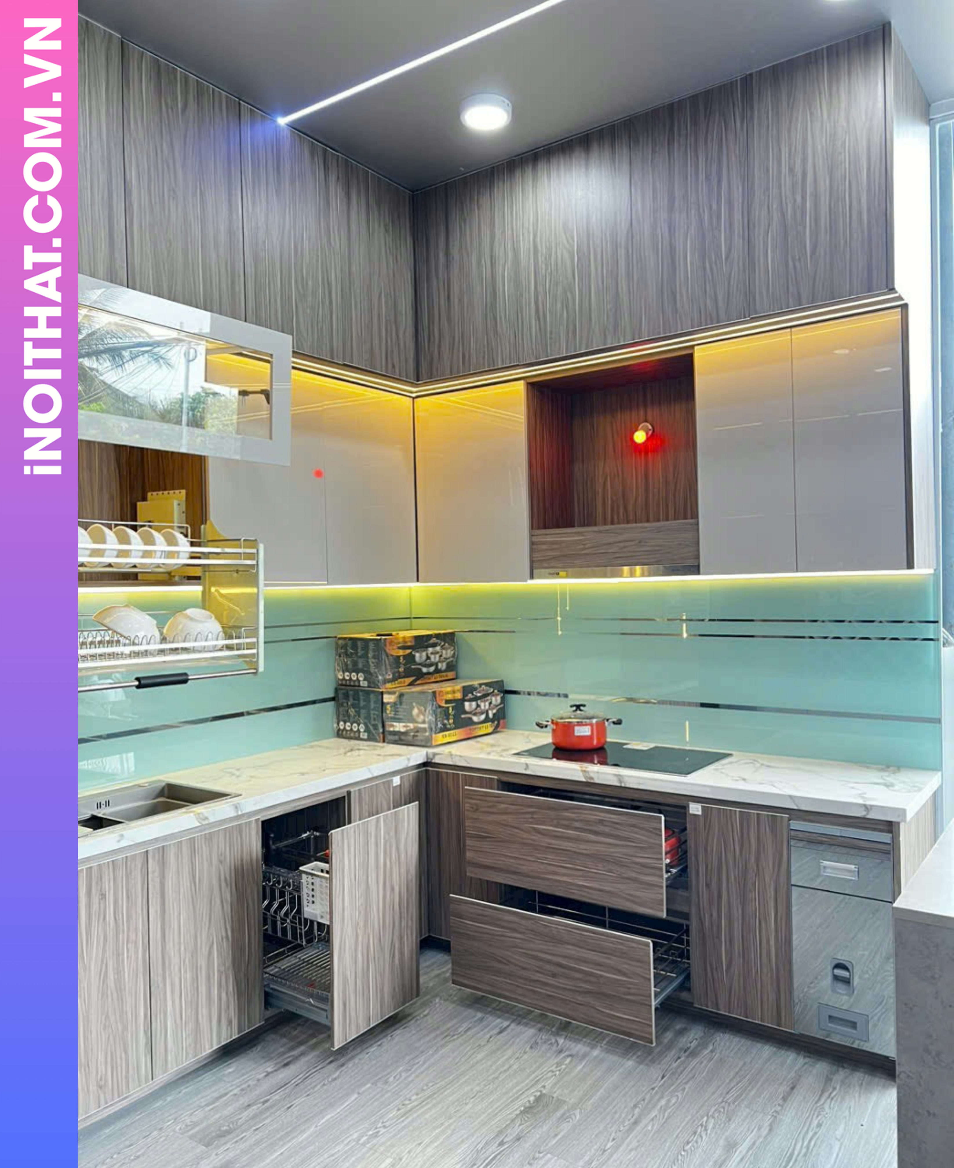 Tủ Bếp phong cách hiện đại ở Xã Đại Xuyên