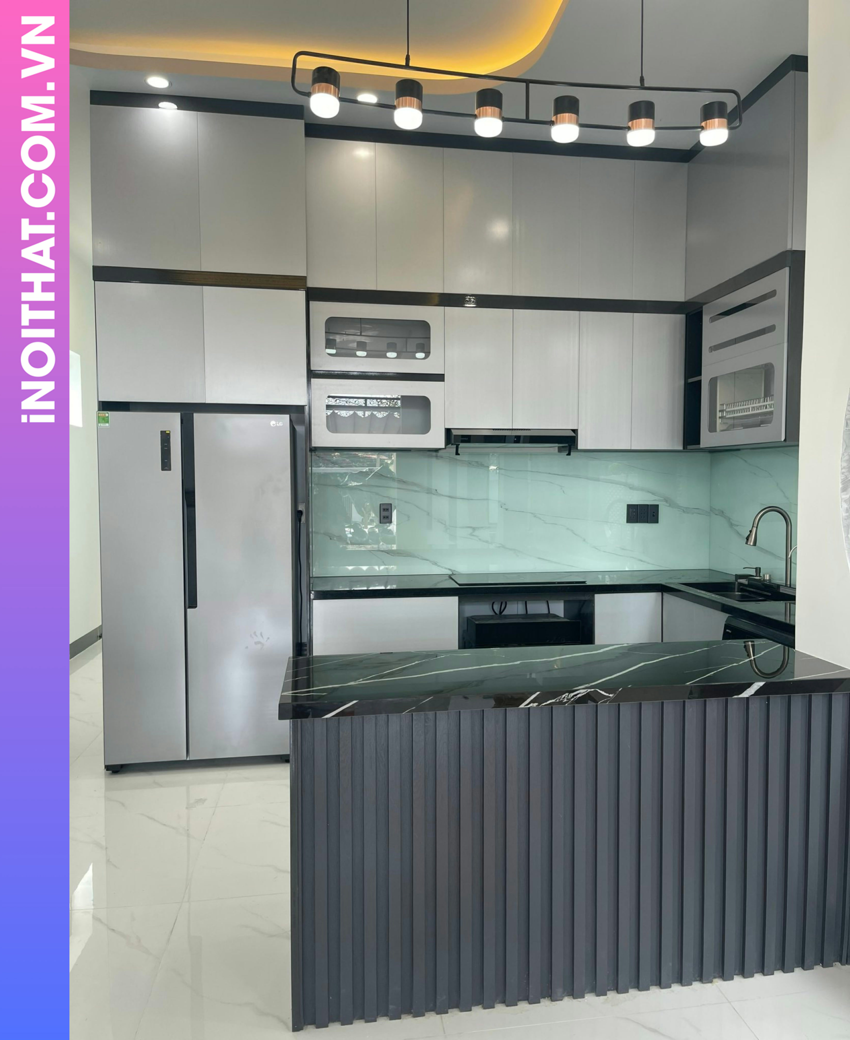 Tủ Bếp phong cách hiện đại tối giản khu vực Xã Phượng Dực