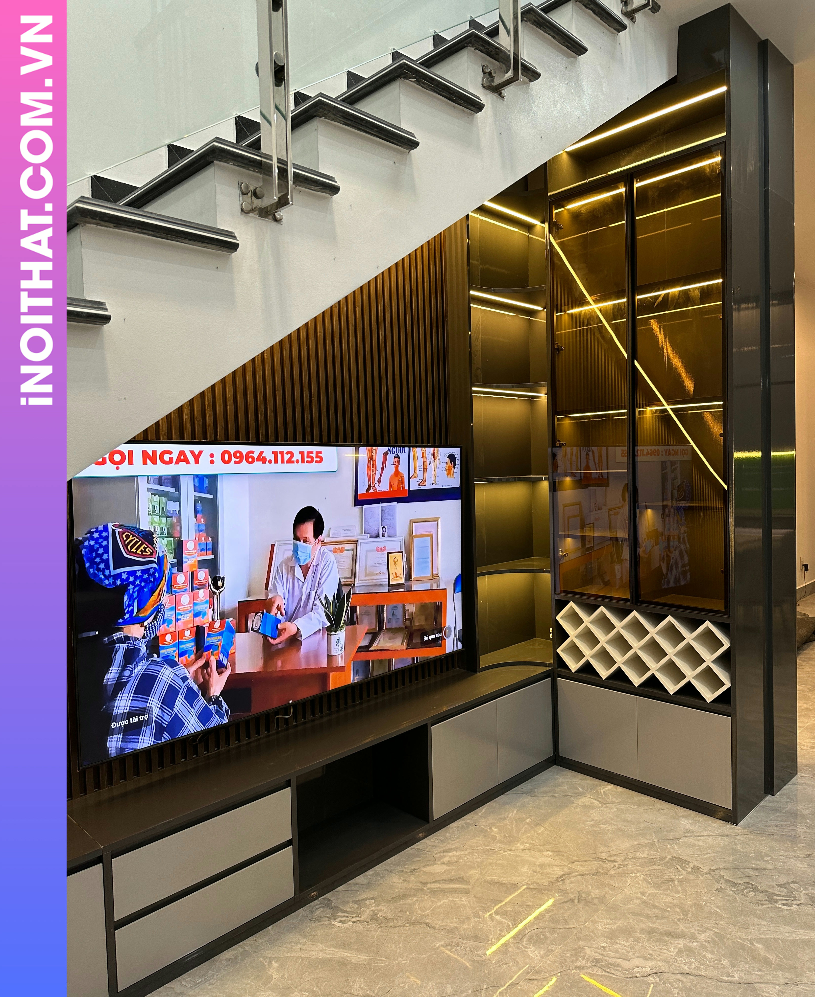 Kệ Tivi phong cách Châu Âu làm tại Phường Ô Chợ Dừa