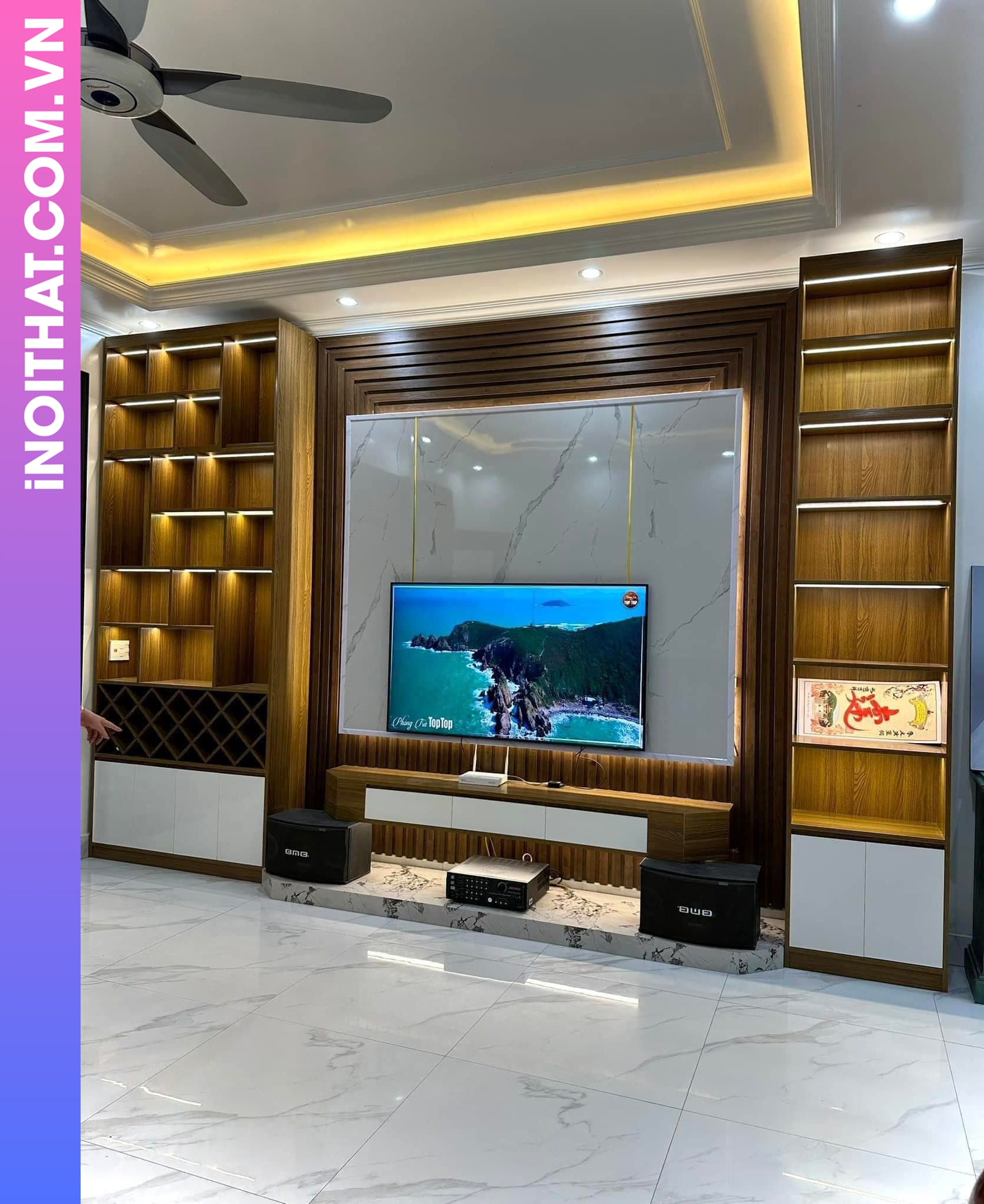 Kệ Tivi kiểu dáng hiện đại làm tại Xã Hòa Lạc