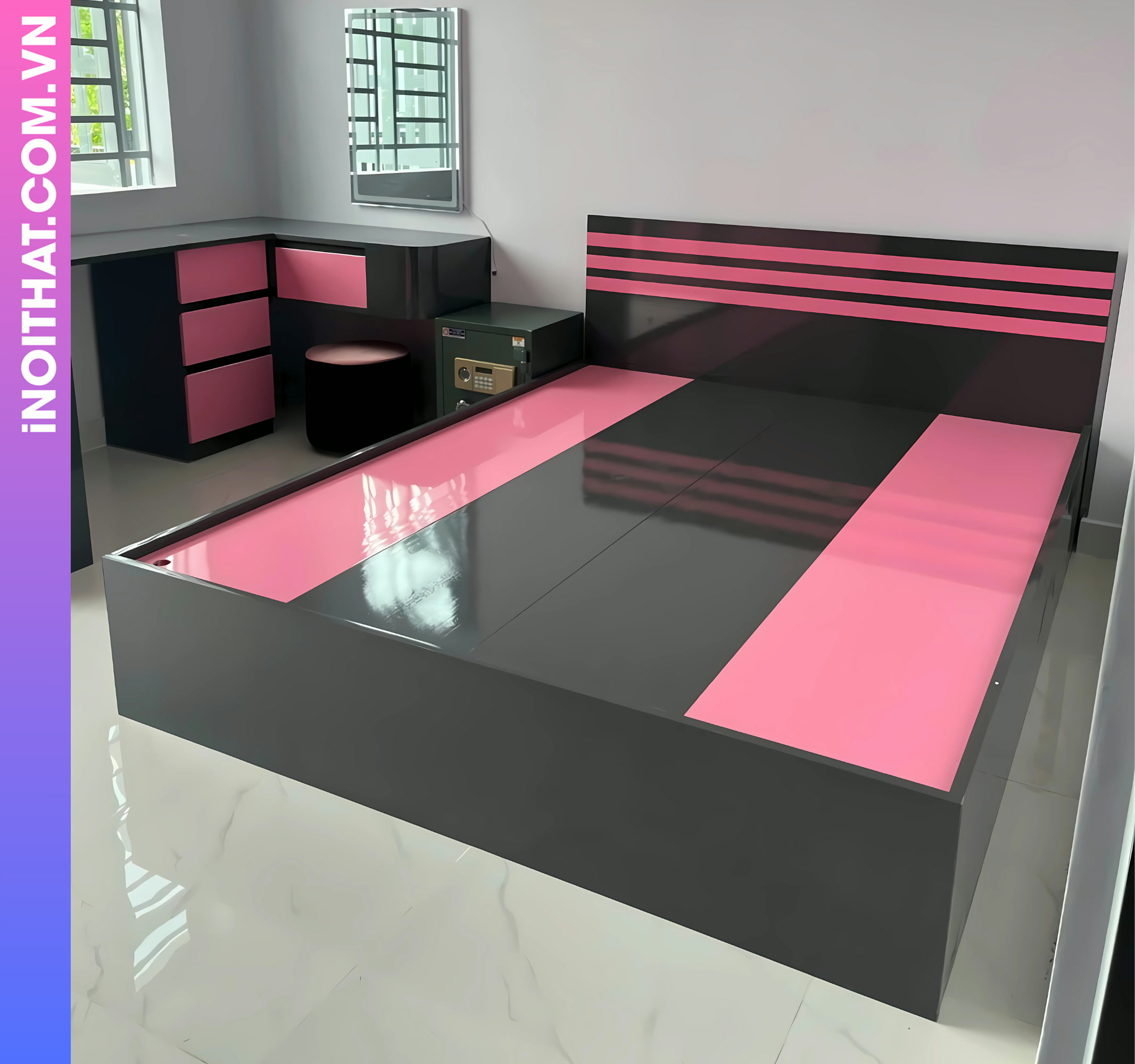 Giường ngủ cửa kính sang trọng ở Phường Phú Thượng