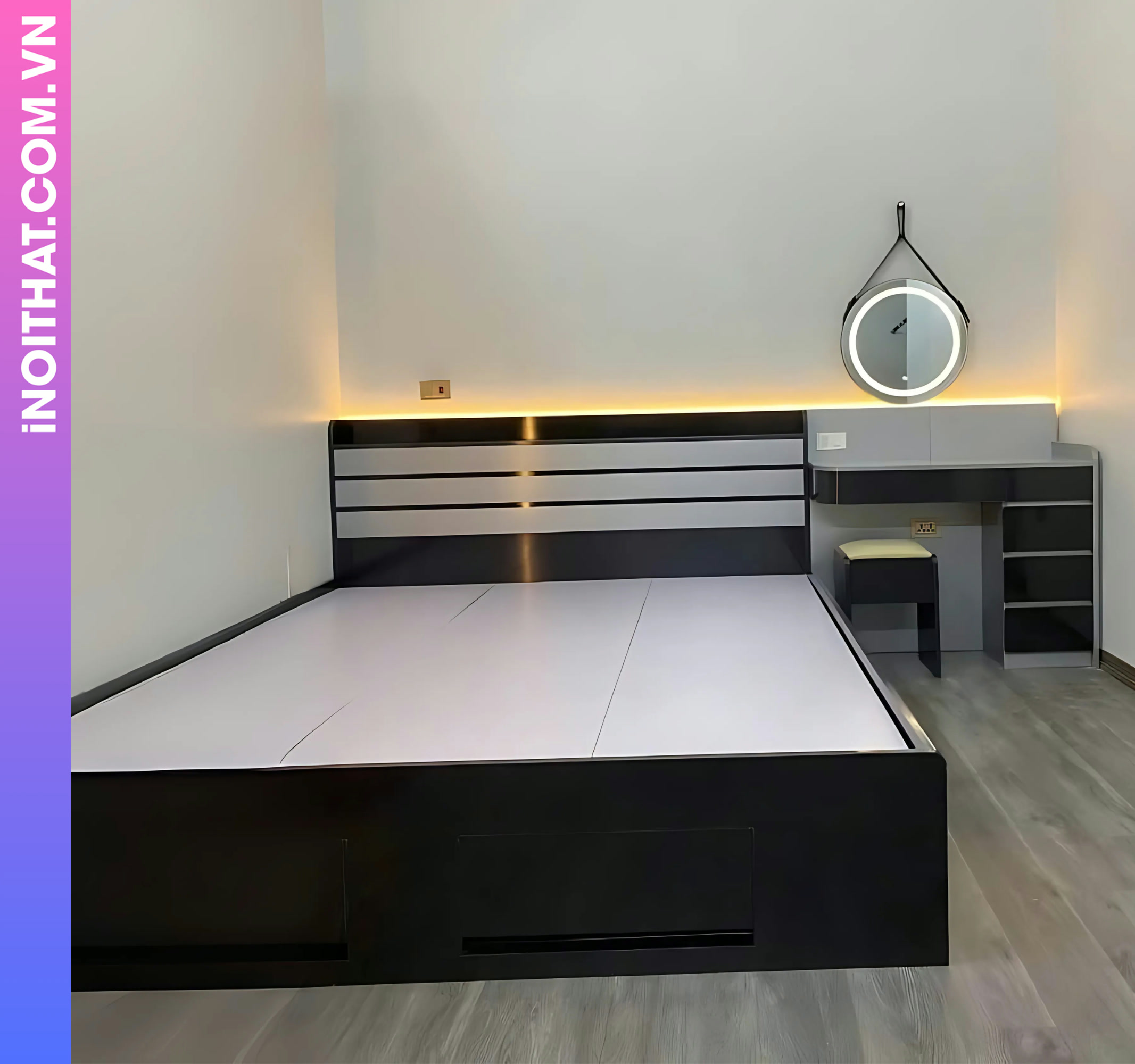 Giường ngủ màu gỗ tự nhiên ở Phường Vĩnh Hưng