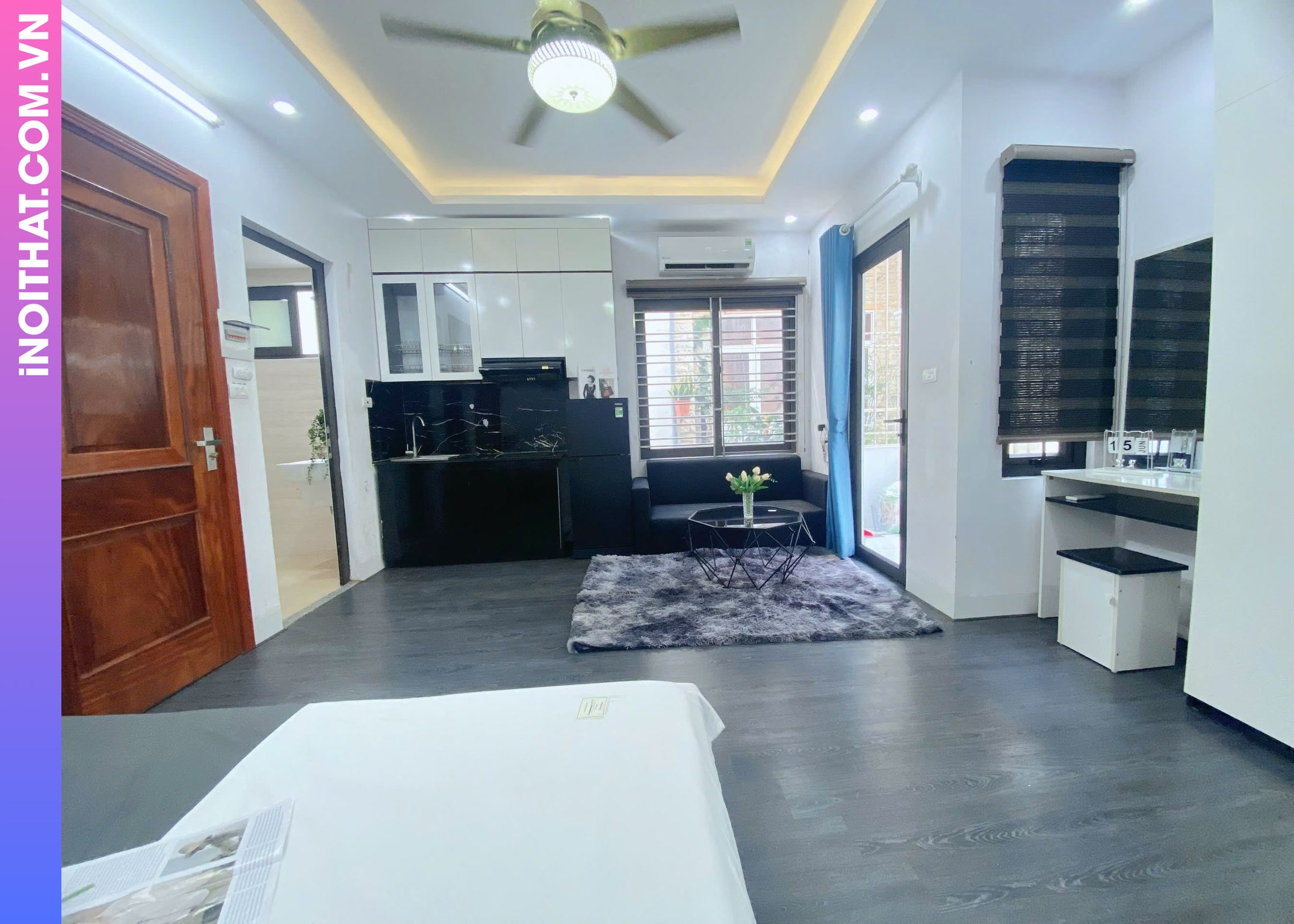 Phòng Trọ Chung Cư Mini gỗ mdf phủ melanin làm tại Phường Giảng Võ