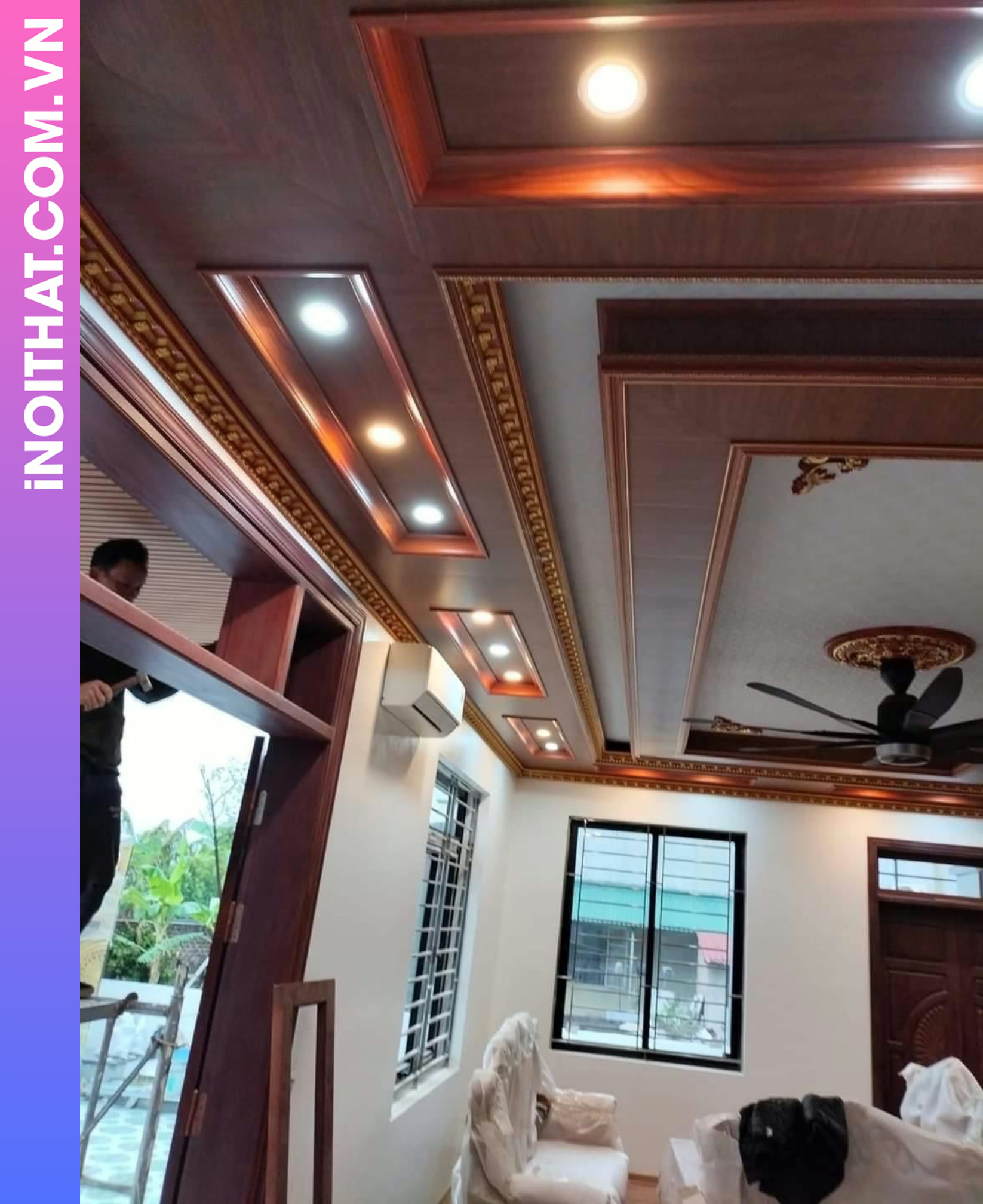 Ốp Tường Trần Nhựa Tấm Lớn làm tại Phường Ô Chợ Dừa