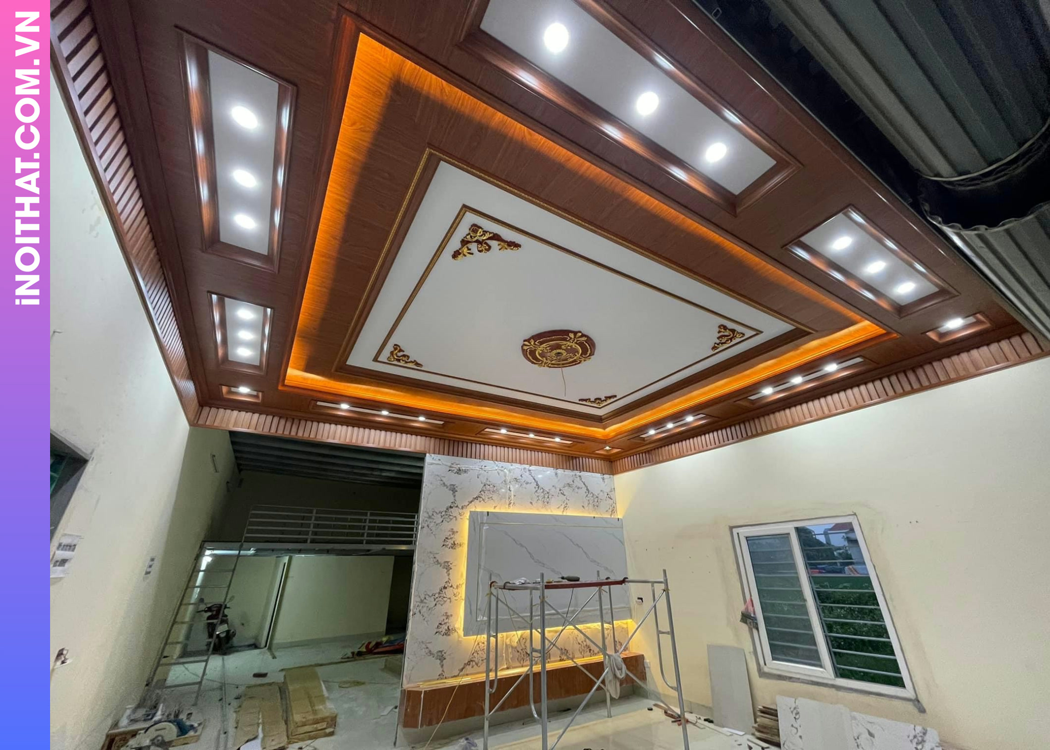 Ốp Tường Trần Nhựa Dày 9mm làm ở Phường Phúc Lợi