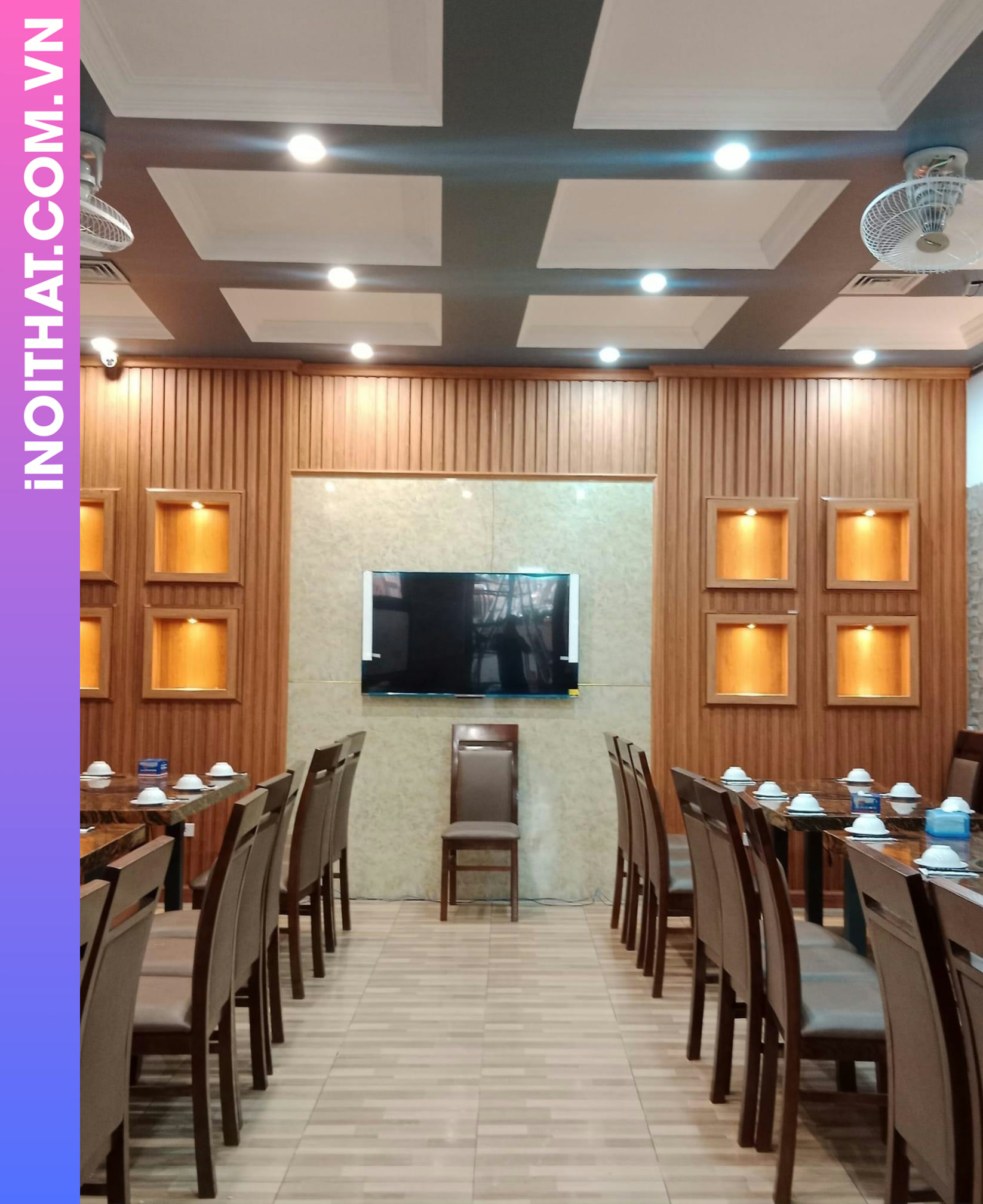 Ốp Tường Trần Nhựa Màu Gỗ Sáng tại Phường Việt Hưng