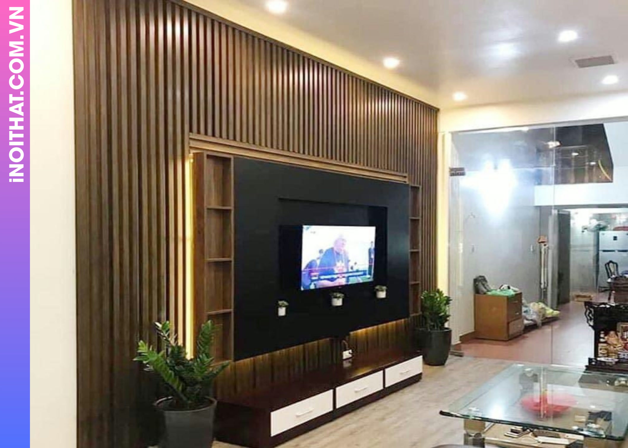 Ốp Tường Trần Nhựa Màu Đá Trắng ở Phường Vĩnh Hưng