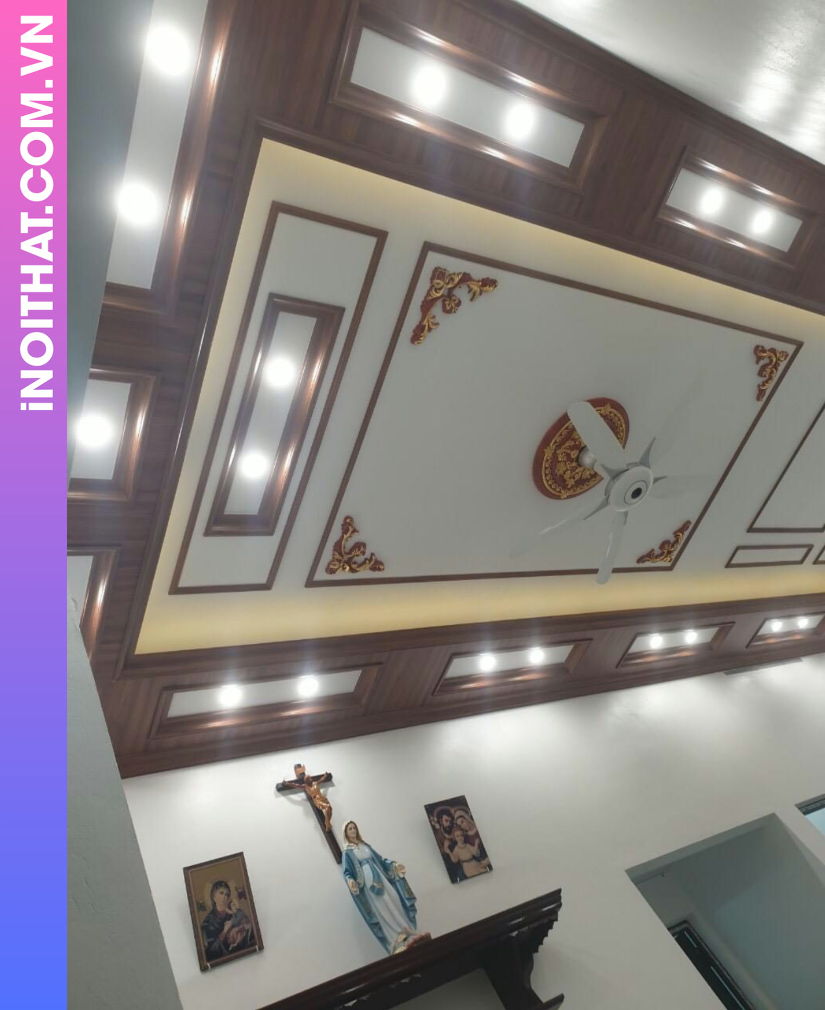 Ốp Tường Trần Nhựa Màu Xám làm tại Phường Xuân Đỉnh