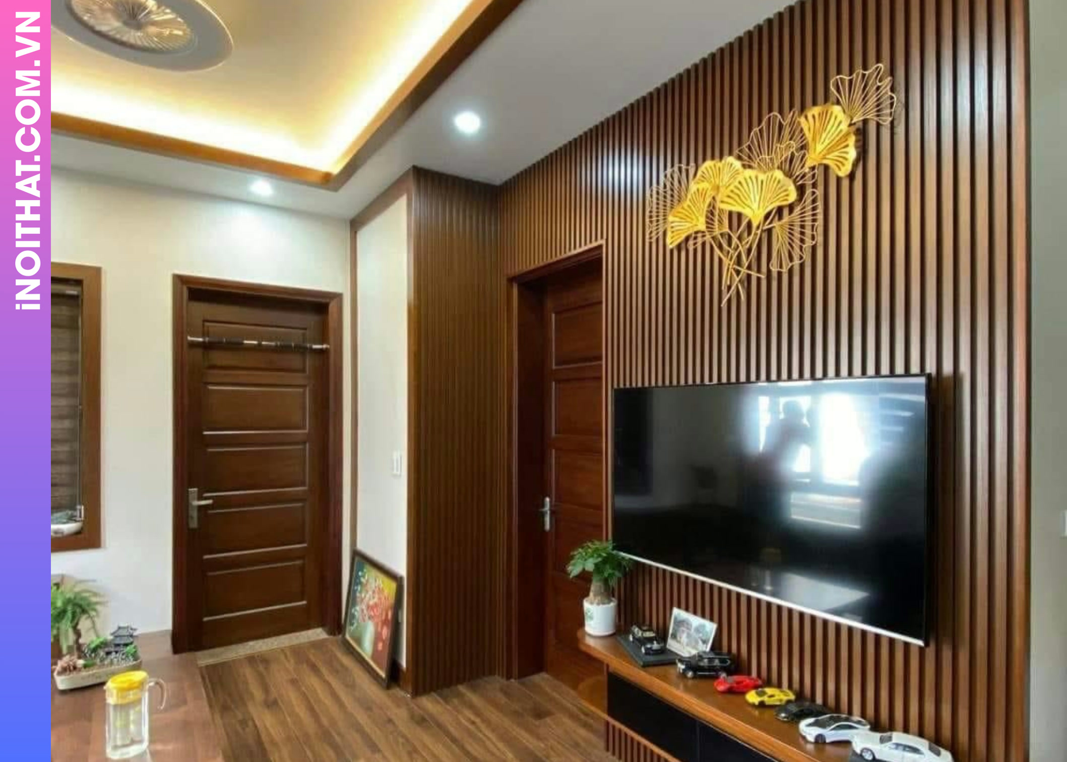 Ốp Tường Trần Nhựa Màu Be làm ở Xã Đan Phượng