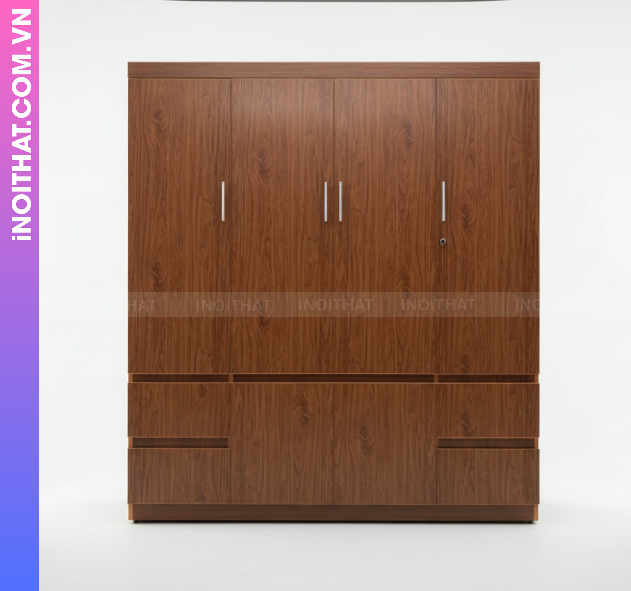 Tủ Quần Áo Nhựa 1 Buồng Giữa 2 Cánh Bên Đóng Sẵn Full Vân Gỗ Hình ảnh Tủ Quần Áo Nhựa 1 Buồng Giữa 2 Cánh Bên Đóng Sẵn Full Vân Gỗ - Sản phẩm nội thất Inoithat