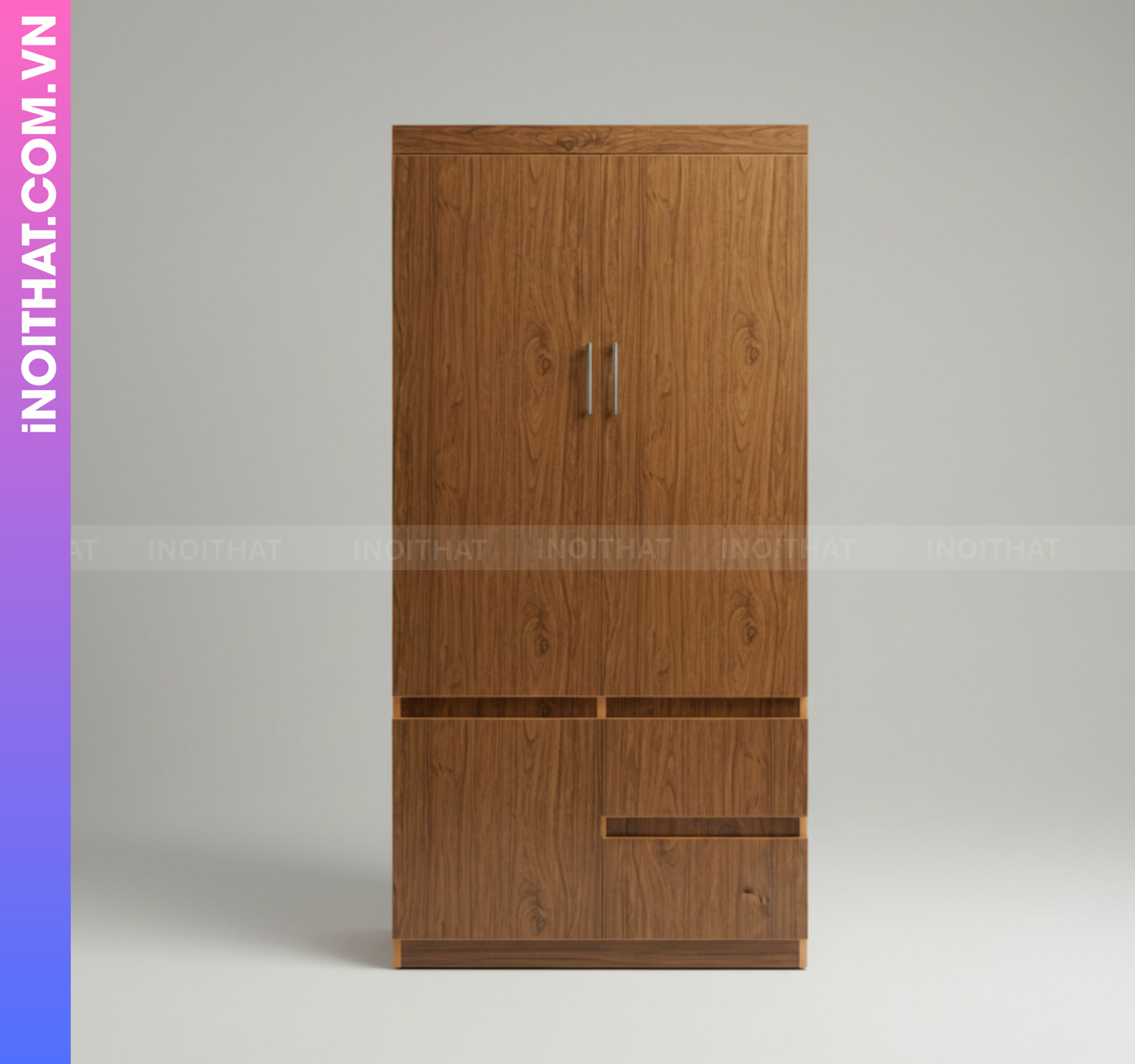 Tủ Quần Áo Nhựa Đóng Sẵn 2 Cánh 2 Mét Cơ Bản