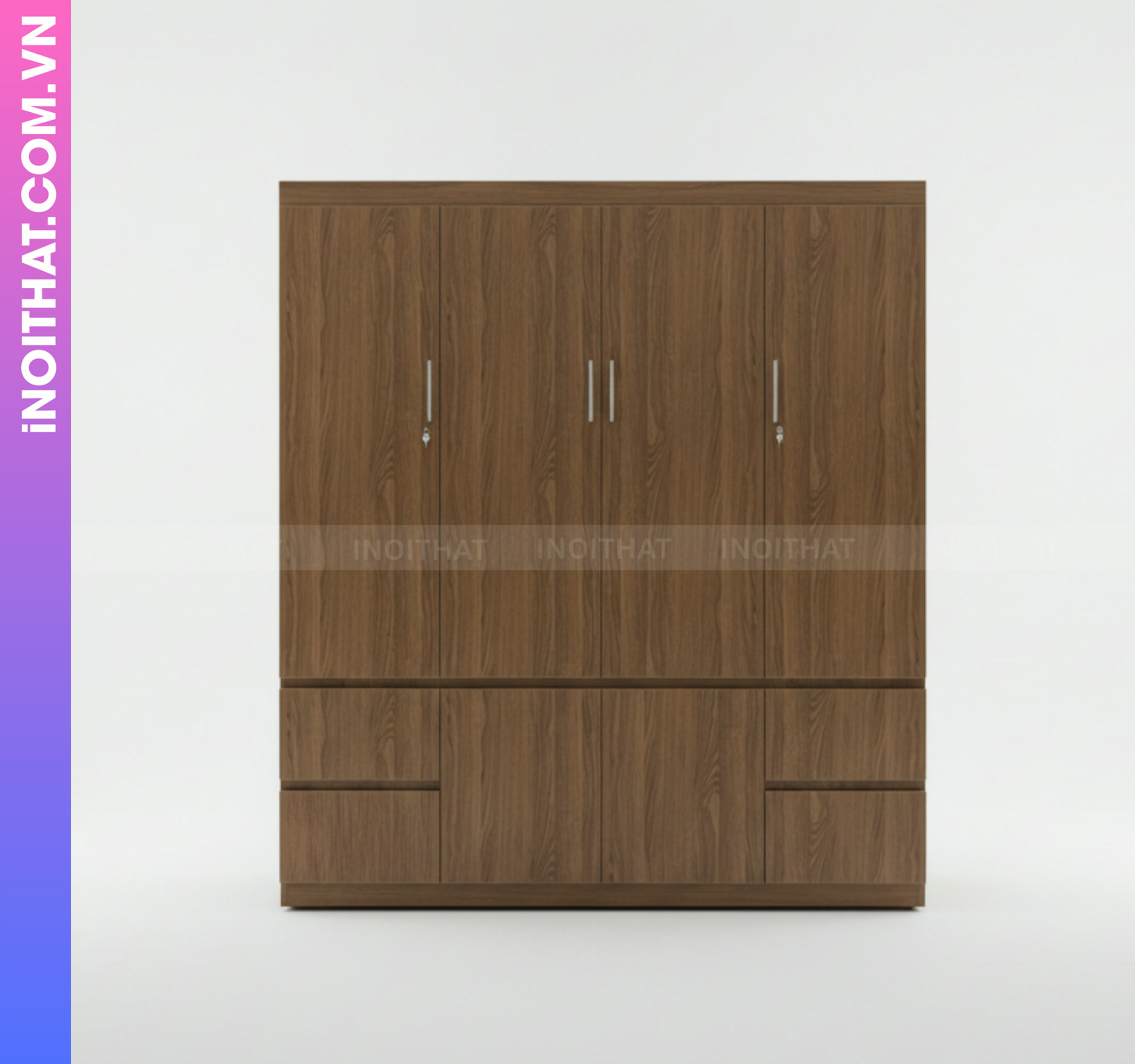 Tủ Nhựa Quần Áo 4 Cánh Nguyên Bản Chắc Chắn Bảo Hành 5 Năm