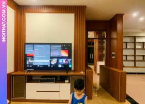 Ốp Tường Trần Nhựa Màu Nâu Đậm làm tại Xã Hòa Lạc