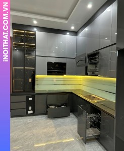 Tủ Bếp màu sắc trang nhã làm ở Xã Kim Anh