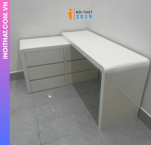 Bàn Học Nhựa cao cấp chữ L kết hợp tủ