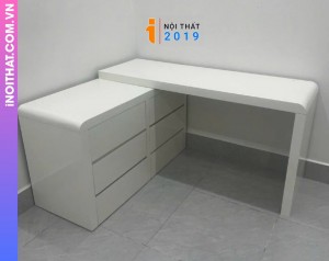 Bàn Học Nhựa cao cấp chữ L kết hợp tủ