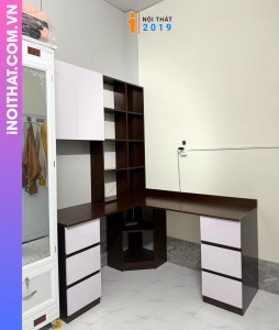 Bàn học nhựa Penco chữ L góc tường