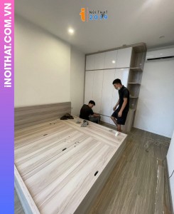 Gường gỗ MDF phủ chống thấm Melamine
