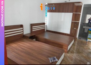 Gường gỗ MDF phủ chống thấm Melamine