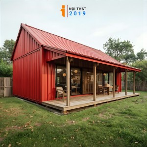 Nhà Container Di Động 40 feet - Kèm gác mái, mái tôn kết hợp