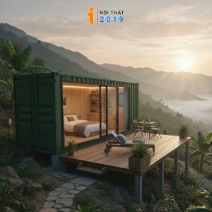 Nhà Container Di Động 20 feet - Sườn Núi có sàn nhựa
