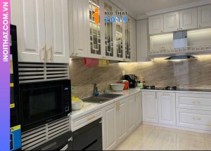 Thiết kế phòng bếp hiện đại, tinh gọn, đường nét rõ ràng