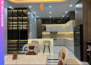 Thiết kế phòng bếp hiện đại, tinh gọn, đường nét rõ ràng