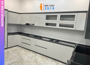 Tủ Bếp chữ U màu trắng siêu lớn