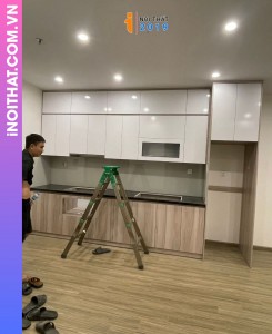 Tủ bếp MDF lõi xanh Thái Lan chống ẩm phủ Melamine