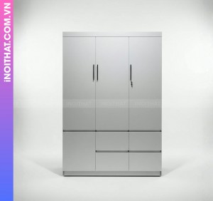 Tủ Nhựa 3 Cánh Ngăn Kéo Dưới Đóng Sẵn Màu Bạc Hiện Đại