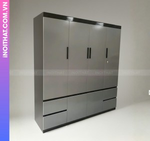 Tủ Nhựa 4 Cánh Đen Trắng Hàng Đóng Sẵn
