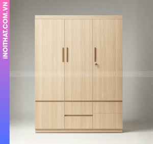 Tủ Quần Áo 3 Cánh Nhựa Giả Gỗ Đóng Sẵn