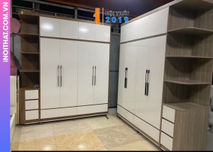 Tủ quần áo bằng gỗ MDF phủ chống thấm Melamine