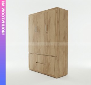 Tủ Quần Áo Nhựa Đóng Sẵn 3 Cánh Màu Gỗ Sồi Truyền Thống